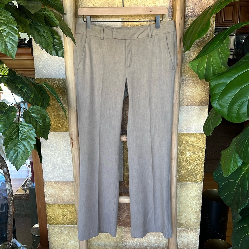 Banana Republic Women’s Tan Straight Pleated Leg Trousers With Pockets, Size 2